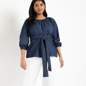 Eloquii Dramatic Faux Wrap Top NWT